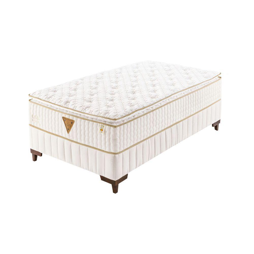 Colchão Qgel Natural - 100% Látex Medida Solteiro 88x188cm Opcionais Box E Kit Zen - 1