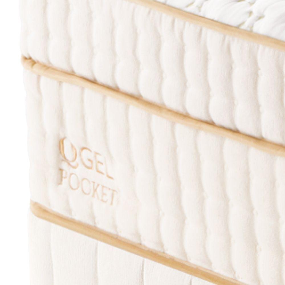 Colchão Qgel Pocket - Latex Com Cobre Sobre Molas Medida King 193x203cm Opcionais Kit Zen - 3