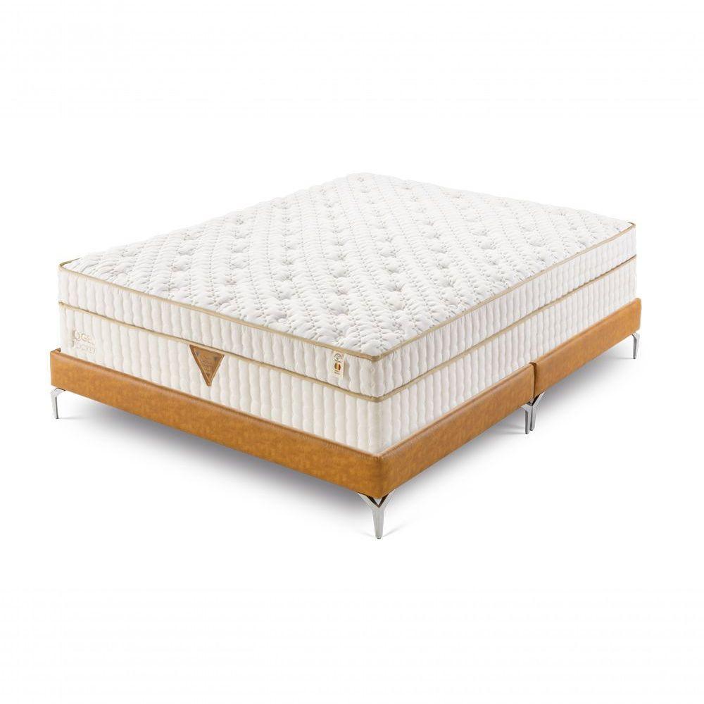 Colchão Qgel Pocket - Latex Com Cobre Sobre Molas Medida Queen 158x198cm Opcionais Box E Kit Zen - 7