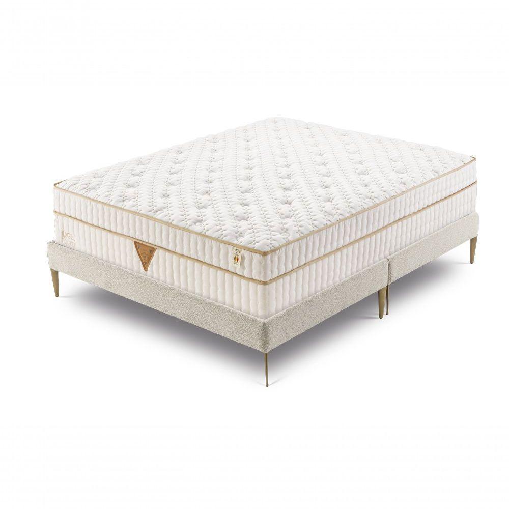 Colchão Qgel Pocket - Latex Com Cobre Sobre Molas Medida Queen 158x198cm Opcionais Box E Kit Zen - 8