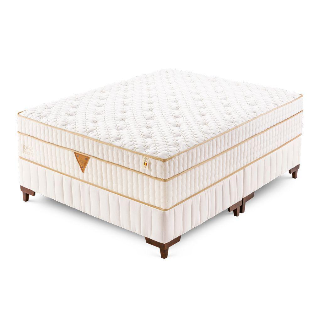 Colchão Qgel Pocket - Latex Com Cobre Sobre Molas Medida Casal 138x188cm Opcionais Box - 1