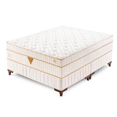 Colchão Qgel Pocket - Latex Com Cobre Sobre Molas Medida Casal 138x188cm Opcionais Box E Kit Zen