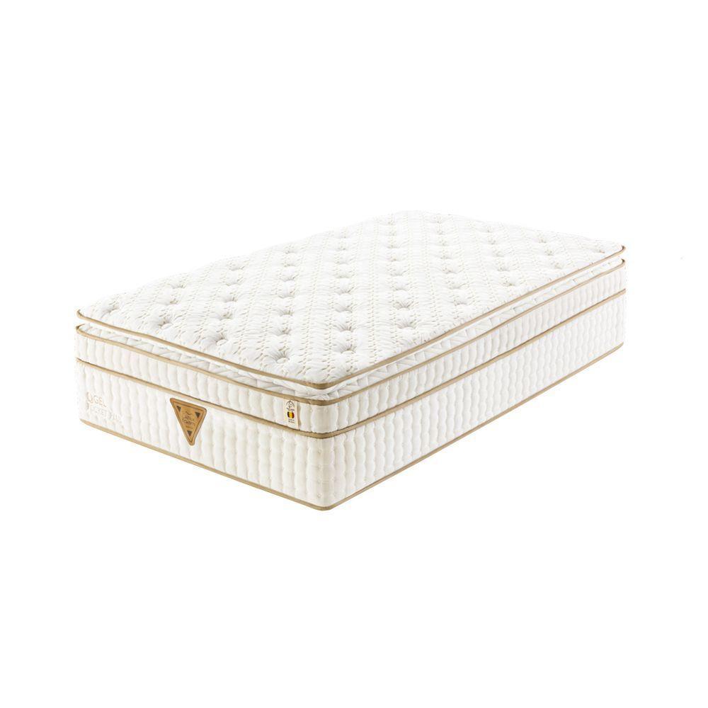 Colchão Qgel Pocket Plus- Latex Com Cobre Sobre Molas Medida Solteiro King 96x203cm Opcionais Kit Zen - 1