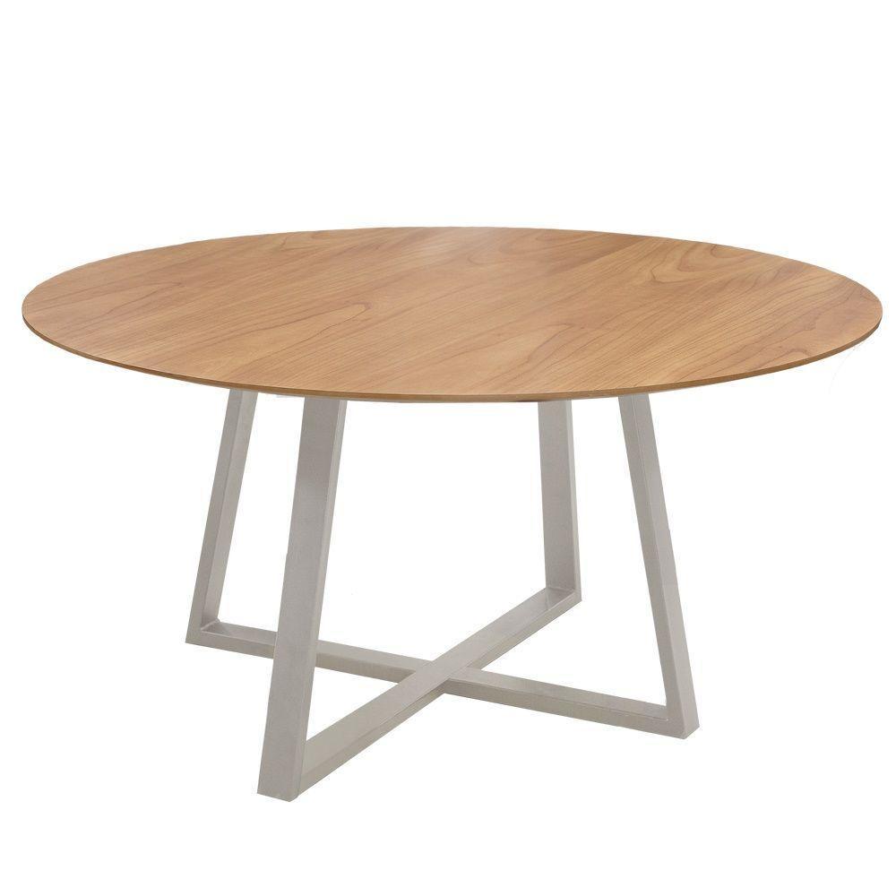 Conjunto Mesa Oliva 150cm 8 Cadeiras Confort Laminado Gol Decor Cinamomo-champagne-marrom-champagne - 1