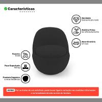 Poltrona Orgânica Living Memphis Base Giratória Bouclê Preto - Desk Design - 3