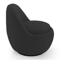 Poltrona Orgânica Living Memphis Base Giratória Bouclê Preto - Desk Design - 5