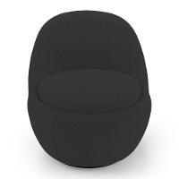 Poltrona Orgânica Living Memphis Base Giratória Bouclê Preto - Desk Design - 6