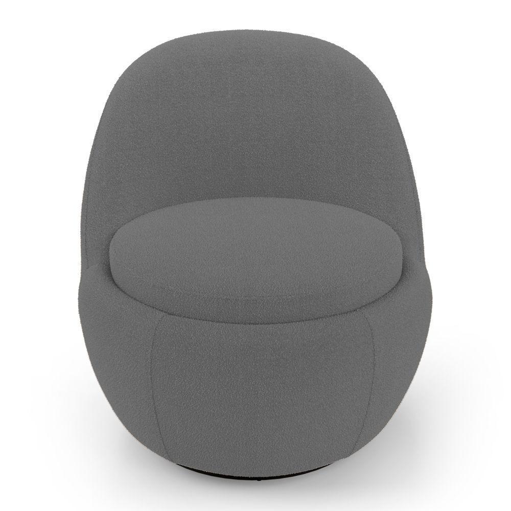 Poltrona Orgânica Living Memphis Base Giratória Bouclê Cinza Escuro - Desk Design - 6