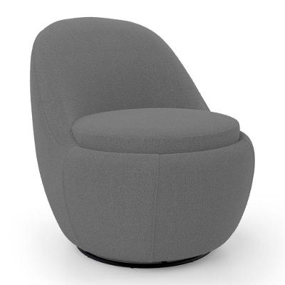 Poltrona Orgânica Living Memphis Giratória Bouclê Cinza Escuro Desk Design