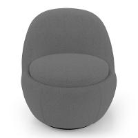 Poltrona Orgânica Living Memphis Base Giratória Bouclê Cinza Escuro - Desk Design - 6