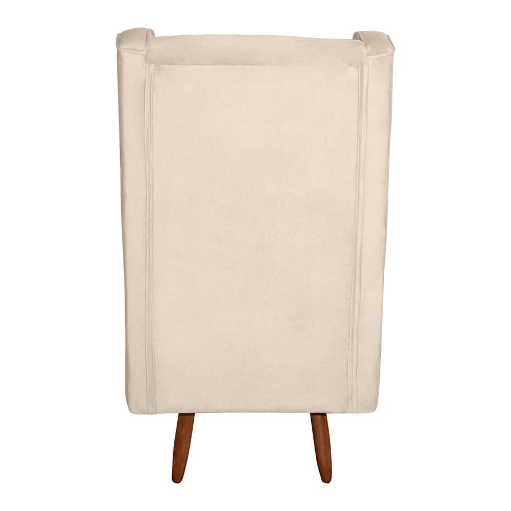 Poltrona De Amamentação E Descanso Renata Com Pés Palito E Puff Veludo Bege - Desk Design - 7