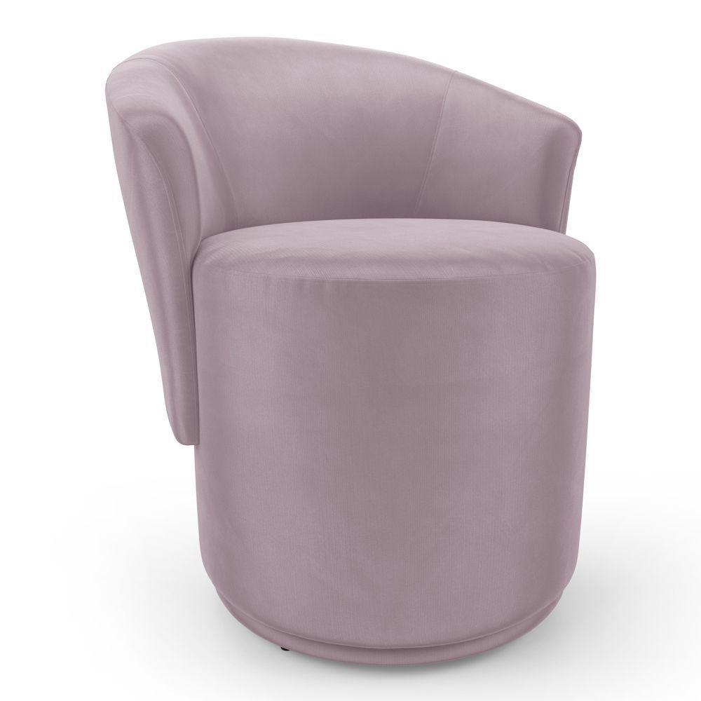 Poltrona Orgânica Living Mavi Fixa Veludo Rosé - Desk Design - 1