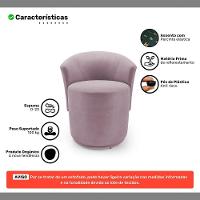 Poltrona Orgânica Living Mavi Fixa Veludo Rosé - Desk Design - 3