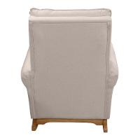 Poltrona De Amamentação E Descanso Paris Com Base Balanço E Puff Linho Bege - Desk Design - 6