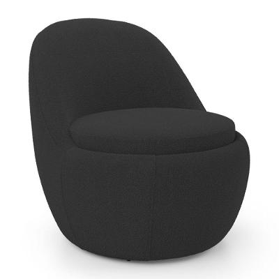 Poltrona Orgânica Living Memphis Fixa Decorativa Bouclê Preto Desk Design
