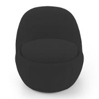 Poltrona Orgânica Living Memphis Fixa Bouclê Preto - Desk Design - 6