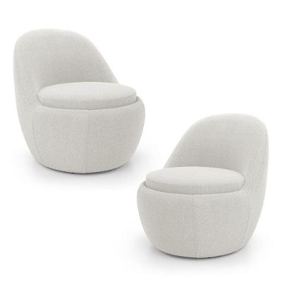 Kit 02 Poltronas Orgânicas Living Memphis Fixa Bouclê Off White - Desk Design