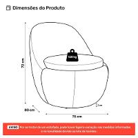Kit 02 Poltronas Orgânicas Living Memphis Fixa Bouclê Cinza Escuro - Desk Design
