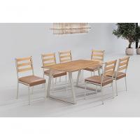 Conjunto Mesa Tóquio 160cm 6 Cadeiras Londres Gol Decor Cinamomo-champagne-marrom-champagne - 2