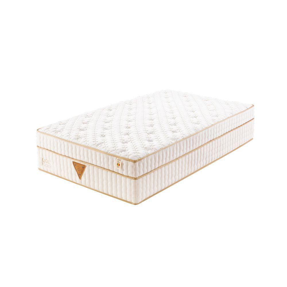 Colchão Qgel Pocket - Latex Com Cobre Sobre Molas Medida Solteiro 88x188cm Opcionais Sem Opcionais - 1