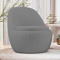 Kit 02 Poltronas Orgânicas Living Memphis Fixa Linho Cinza Escuro - Desk Design - 2