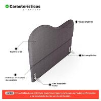 Cabeceira Orgânica Cama Box Casal Padrão Sea 140cm Com Frame Bouclé Cinza Escuro - Desk Design - 3