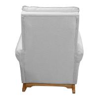 Poltrona De Amamentação E Descanso Paris Com Base Balanço E Puff Linho Cinza - Desk Design - 6