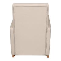 Poltrona De Amamentação E Descanso Anne Com Base Balanço E Puff Veludo Bege - Desk Design - 6