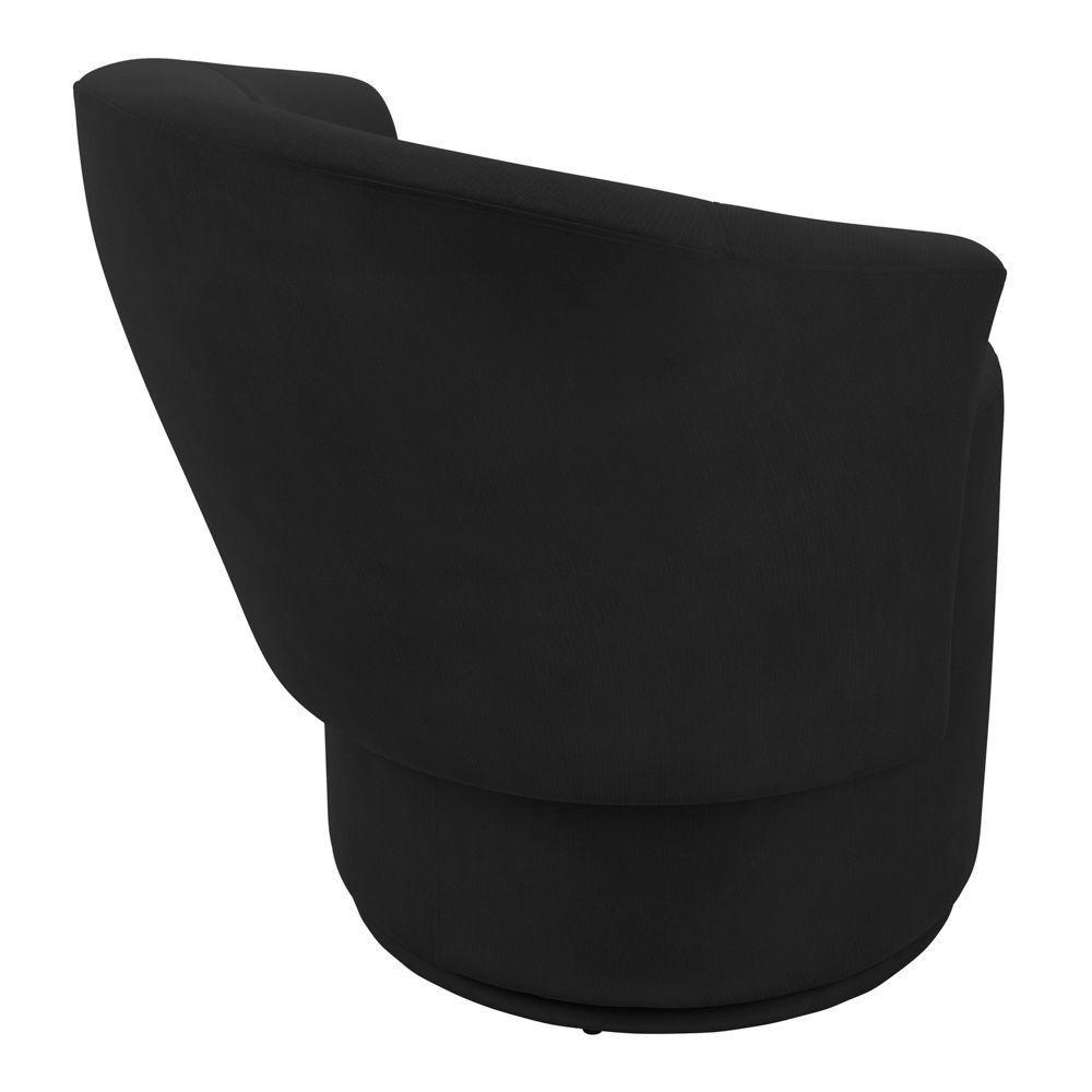 Poltrona Orgânica Living Mavi Fixa Veludo Preto - Desk Design - 6