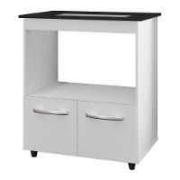 Balcão Para Cooktop Elis 75cm 02 Portas Com Tampo Recortado Branco - Desk Design - 6