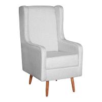 Poltrona De Amamentação E Descanso Renata Com Pés Palito E Puff Linho Cinza - Desk Design - 5