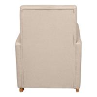 Poltrona De Amamentação E Descanso Anne Com Base Balanço E Puff Linho Bege - Desk Design - 7