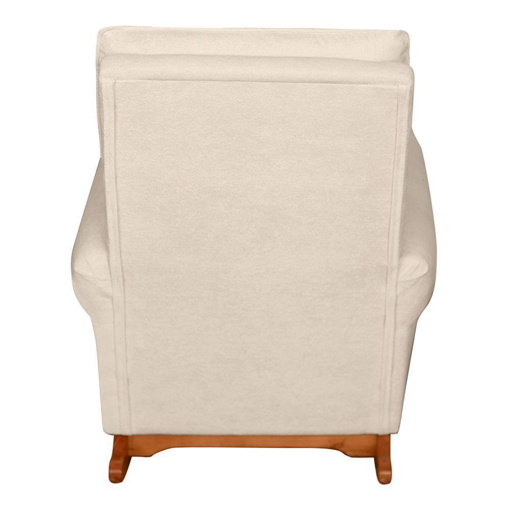 Poltrona De Amamentação E Descanso Paris Com Base Balanço E Puff Bouclé Off White - Desk Design - 5