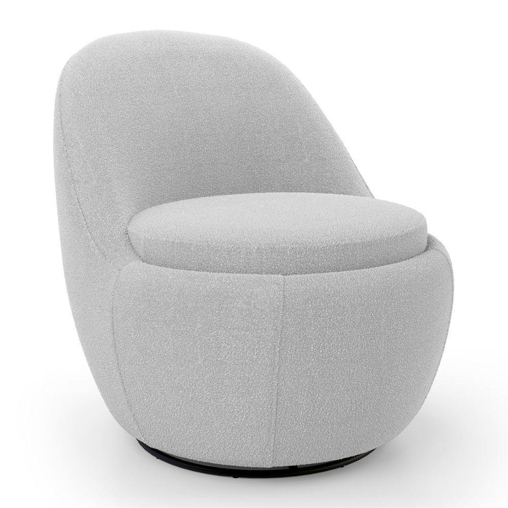 Kit 02 Poltronas Orgânicas Living Memphis Base Giratória Bouclê Cinza Claro - Desk Design - 7