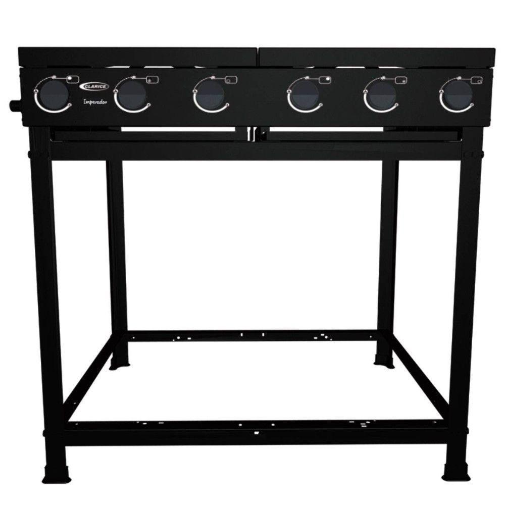 Fogão 4 Bocas Semi Industrial Imperador Clarice Preto Fosco - 2