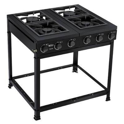 Fogão 4 Bocas Semi Industrial Imperador Clarice Preto Fosco