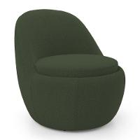 Kit 02 Poltronas Orgânicas Living Memphis Fixa Bouclê Verde Musgo - Desk Design - 7