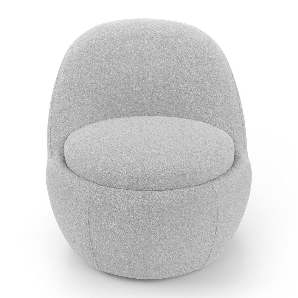 Kit 02 Poltronas Orgânicas Living Memphis Fixa Bouclê Cinza Claro - Desk Design - 6