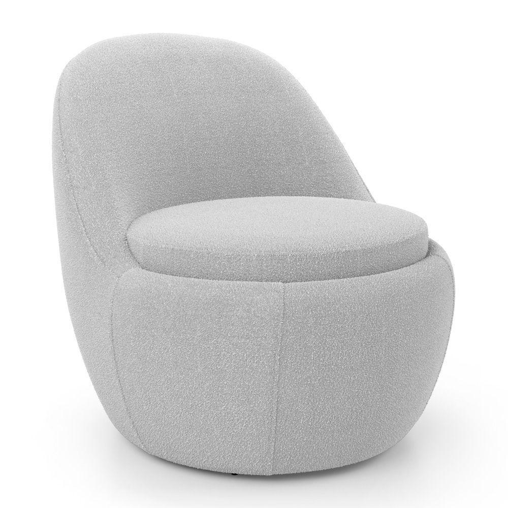 Kit 02 Poltronas Orgânicas Living Memphis Fixa Bouclê Cinza Claro - Desk Design - 7