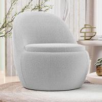 Kit 02 Poltronas Orgânicas Living Memphis Fixa Bouclê Cinza Claro - Desk Design - 2