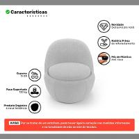 Kit 02 Poltronas Orgânicas Living Memphis Fixa Bouclê Cinza Claro - Desk Design - 3