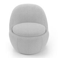 Kit 02 Poltronas Orgânicas Living Memphis Fixa Bouclê Cinza Claro - Desk Design - 6