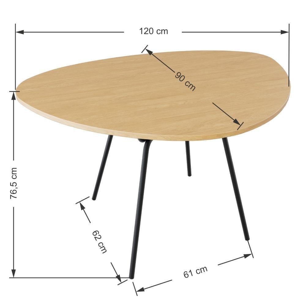 Conjunto Mesa De Jantar Soho Orgânica com Cadeiras Next Acácia Mel e Preto - 4