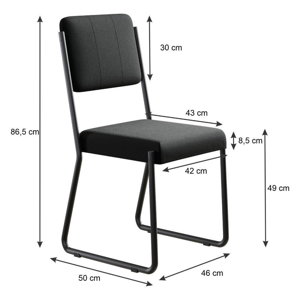 Conjunto Mesa De Jantar Soho Orgânica com Cadeiras Next Acácia Mel e Preto - 6