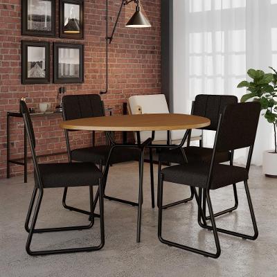 Conjunto Mesa De Jantar Soho Orgânica com Cadeiras Next Acácia Mel e Preto