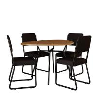 Conjunto Mesa De Jantar Soho Orgânica com Cadeiras Next Acácia Mel e Preto - 2