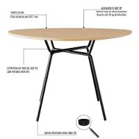 Conjunto Mesa De Jantar Soho Orgânica com Cadeiras Next Acácia Mel e Preto - 5