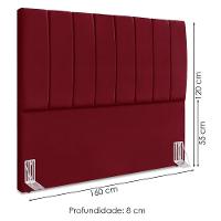 Cabeceira Queen 160 Cm Com Frame Dalia Suede Vinho Artte Vinho - 3
