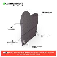 Cabeceira Orgânica Cama Box Solteiro Sea 90cm Com Frame Bouclé Cinza Escuro - Desk Design - 3
