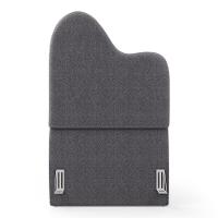 Cabeceira Orgânica Cama Box Solteiro Sea 90cm Com Frame Bouclé Cinza Escuro - Desk Design - 5